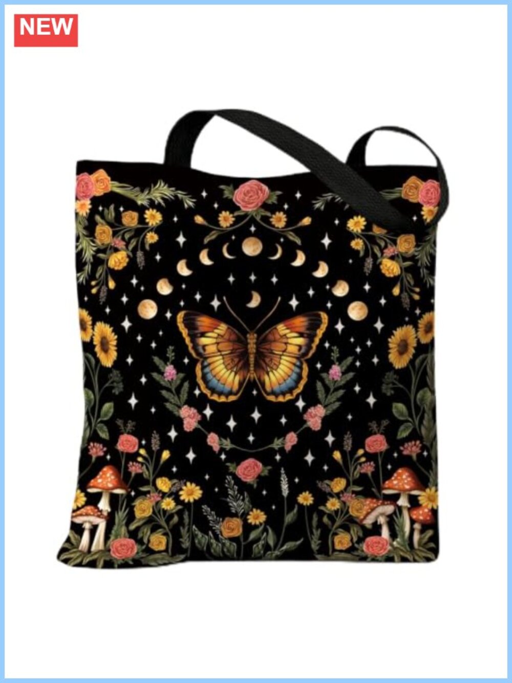 Canvas Tote Bag with Zipper Pocket, Book Tote, Reusable Grocery Bag